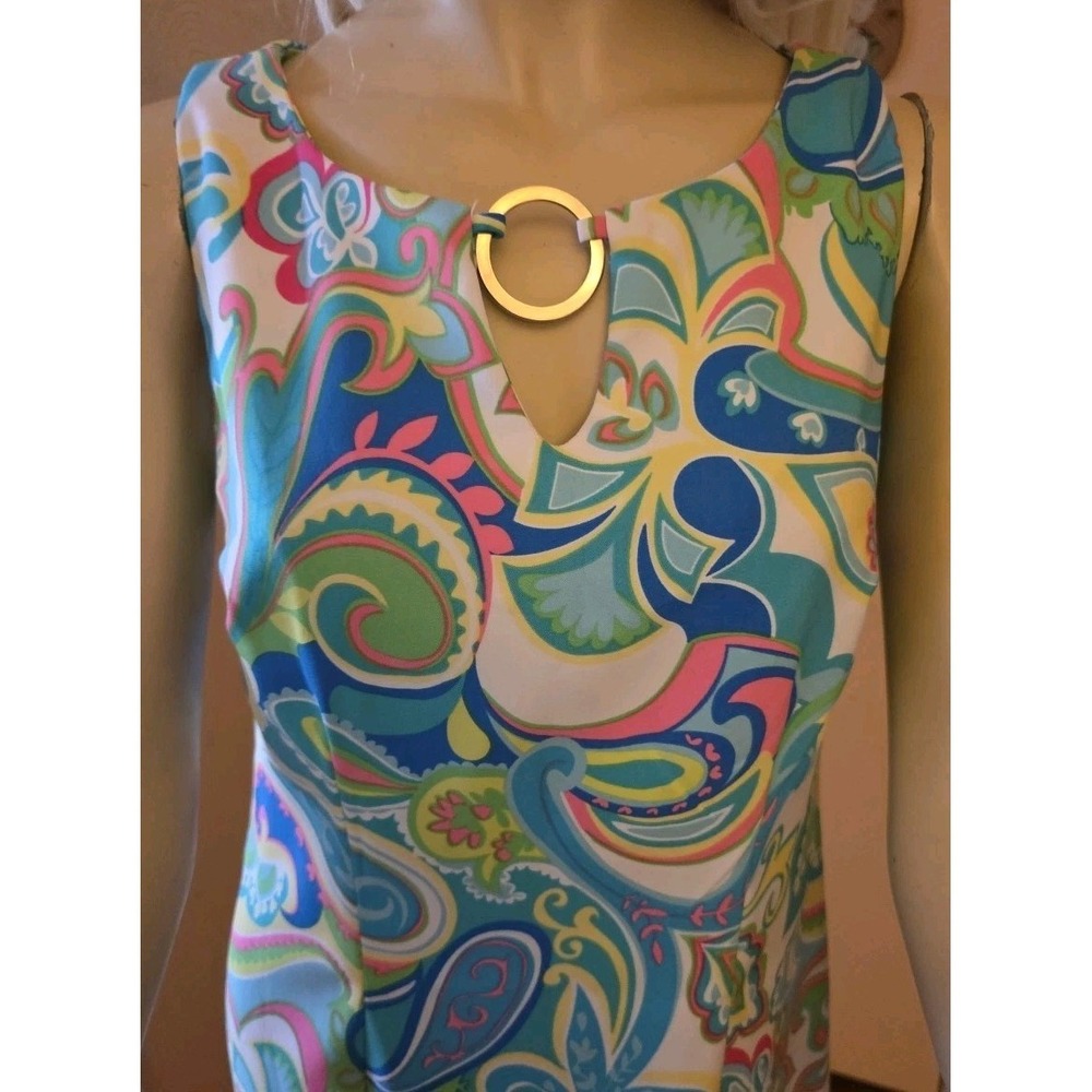 Ronni Nicole Women's Size 6 Bright Multicolor Paisley‎ Shift Dress